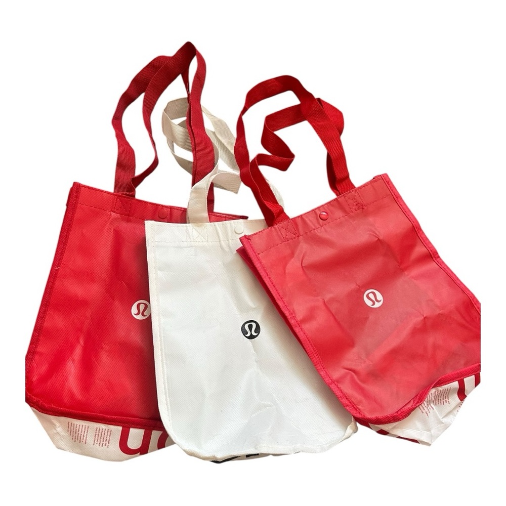 lululemon athletica Red and White Tote Trio